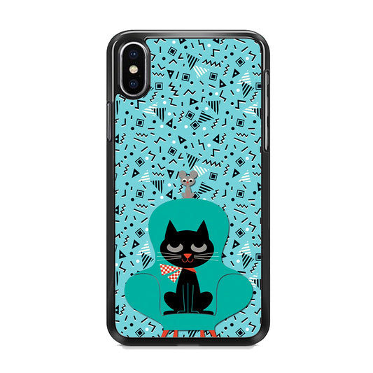 Cat and Mouse in a Chair iPhone X Case