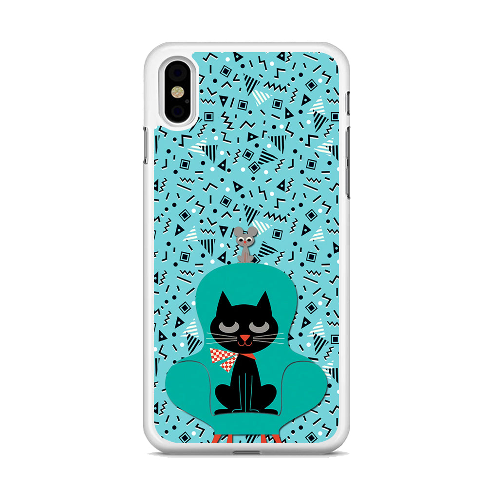 Cat and Mouse in a Chair iPhone X Case