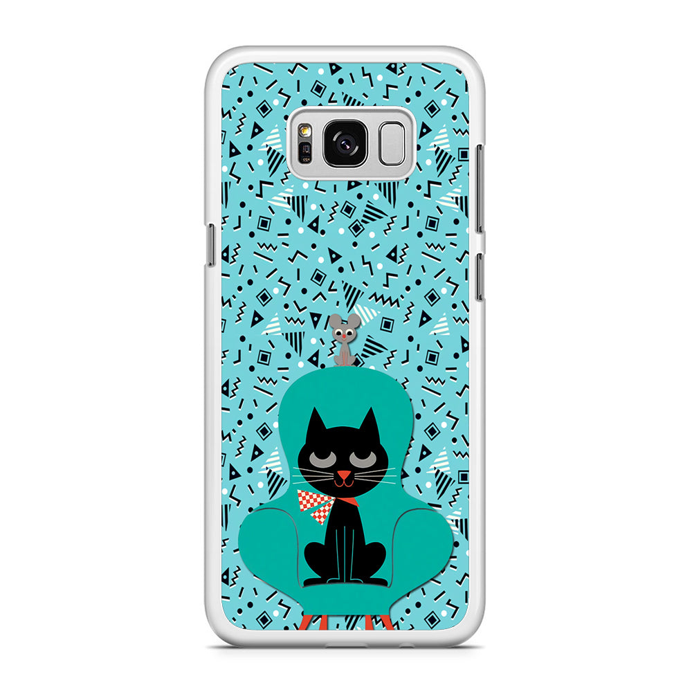 Cat and Mouse in a Chair Samsung Galaxy S8 Plus Case Rubber White (2D Case)