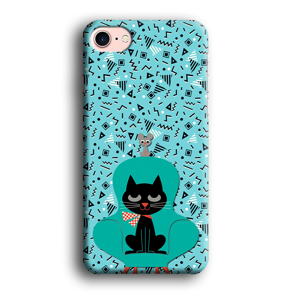 Cat and Mouse in a Chair iPhone 8 Case