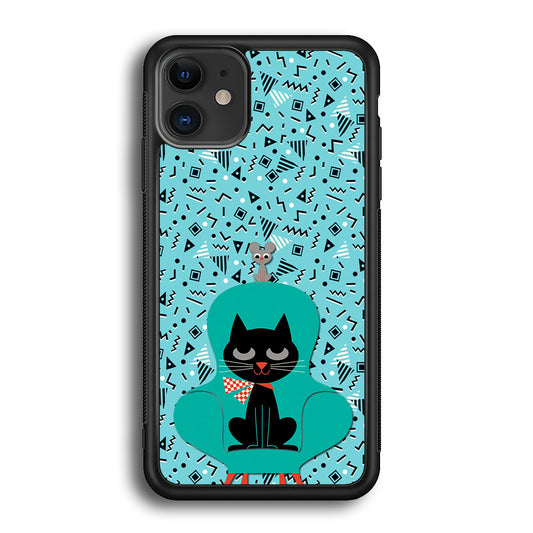 Cat and Mouse in a Chair iPhone 12 Case