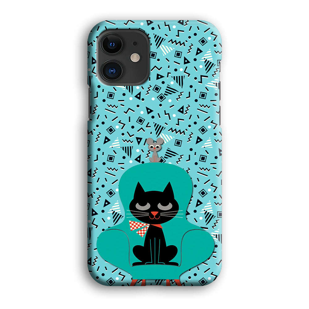 Cat and Mouse in a Chair iPhone 12 Case