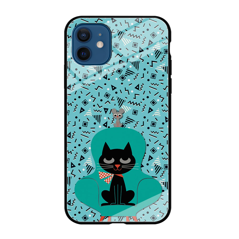 Cat and Mouse in a Chair iPhone 12 Case