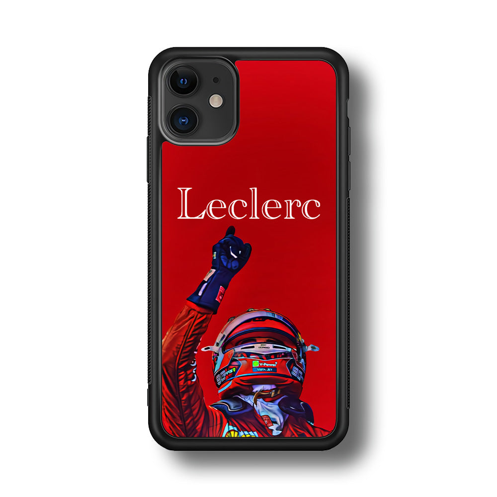 Charles Leclerc Formula 1 iPhone 11 Case Rubber Black (2D Case)