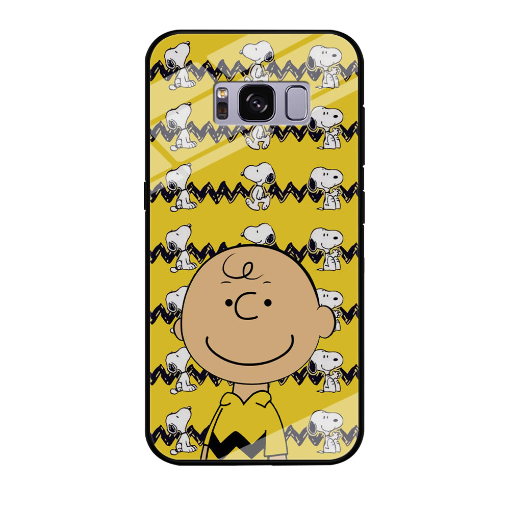 Charlie and Snoopy in Frame Samsung Galaxy S8 Plus Case Tempered Glass Case