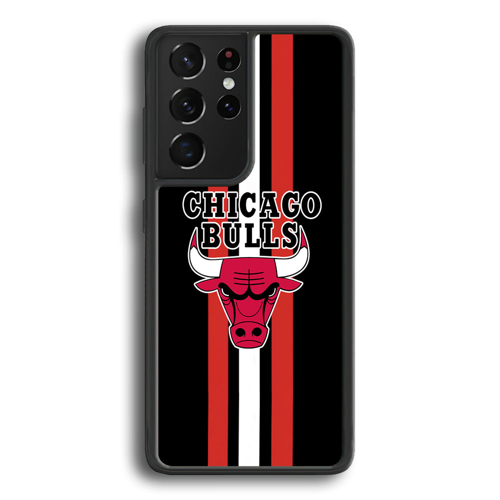 Chicago Bulls Stripe And Emblem Samsung Galaxy S21 Ultra Case