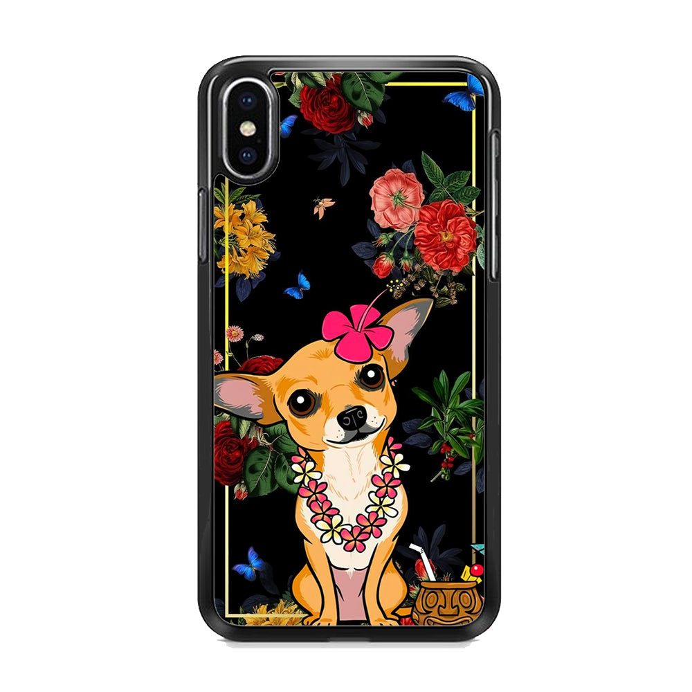 Chihuahua Dog Summer Frame iPhone X Case