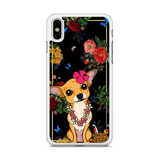 Chihuahua Dog Summer Frame iPhone X Case