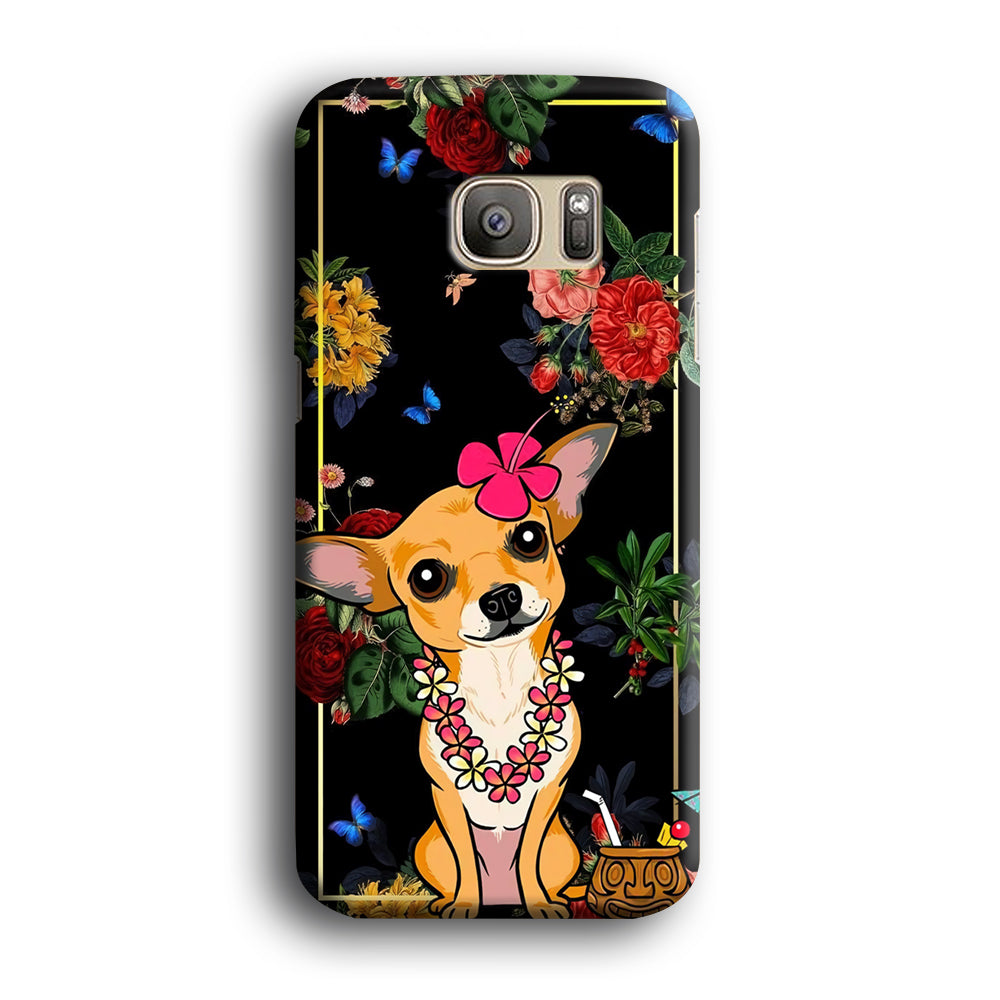 Chihuahua Dog Summer Frame Samsung Galaxy S7 Edge Case