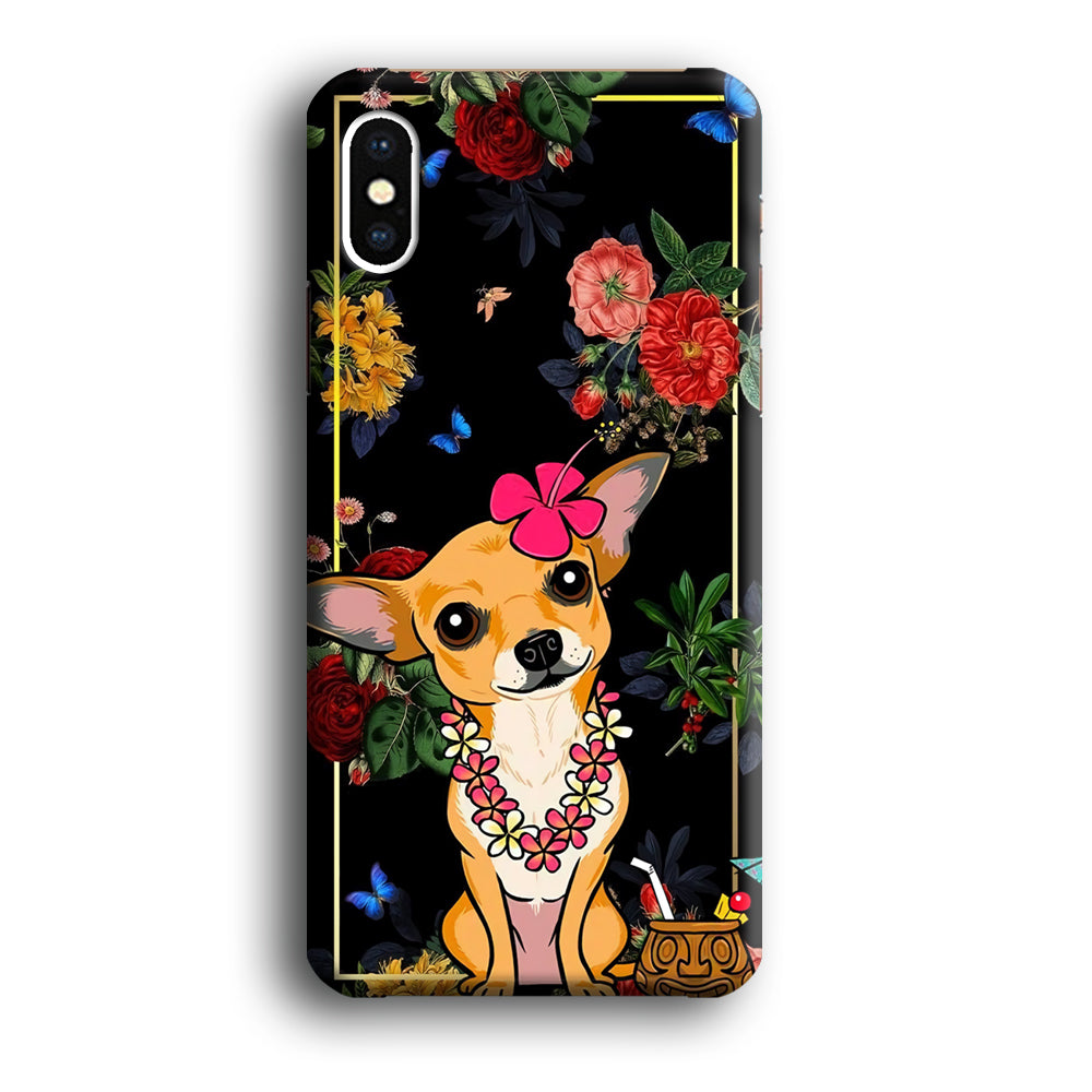 Chihuahua Dog Summer Frame iPhone X Case