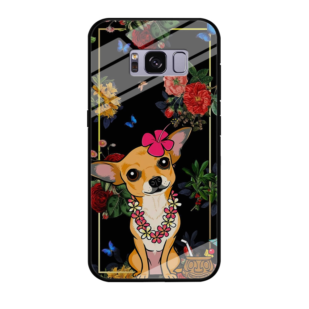 Chihuahua Dog Summer Frame Samsung Galaxy S8 Plus Case Tempered Glass Case