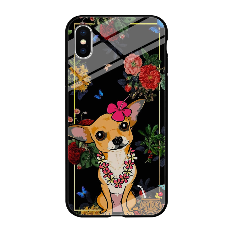 Chihuahua Dog Summer Frame iPhone X Case