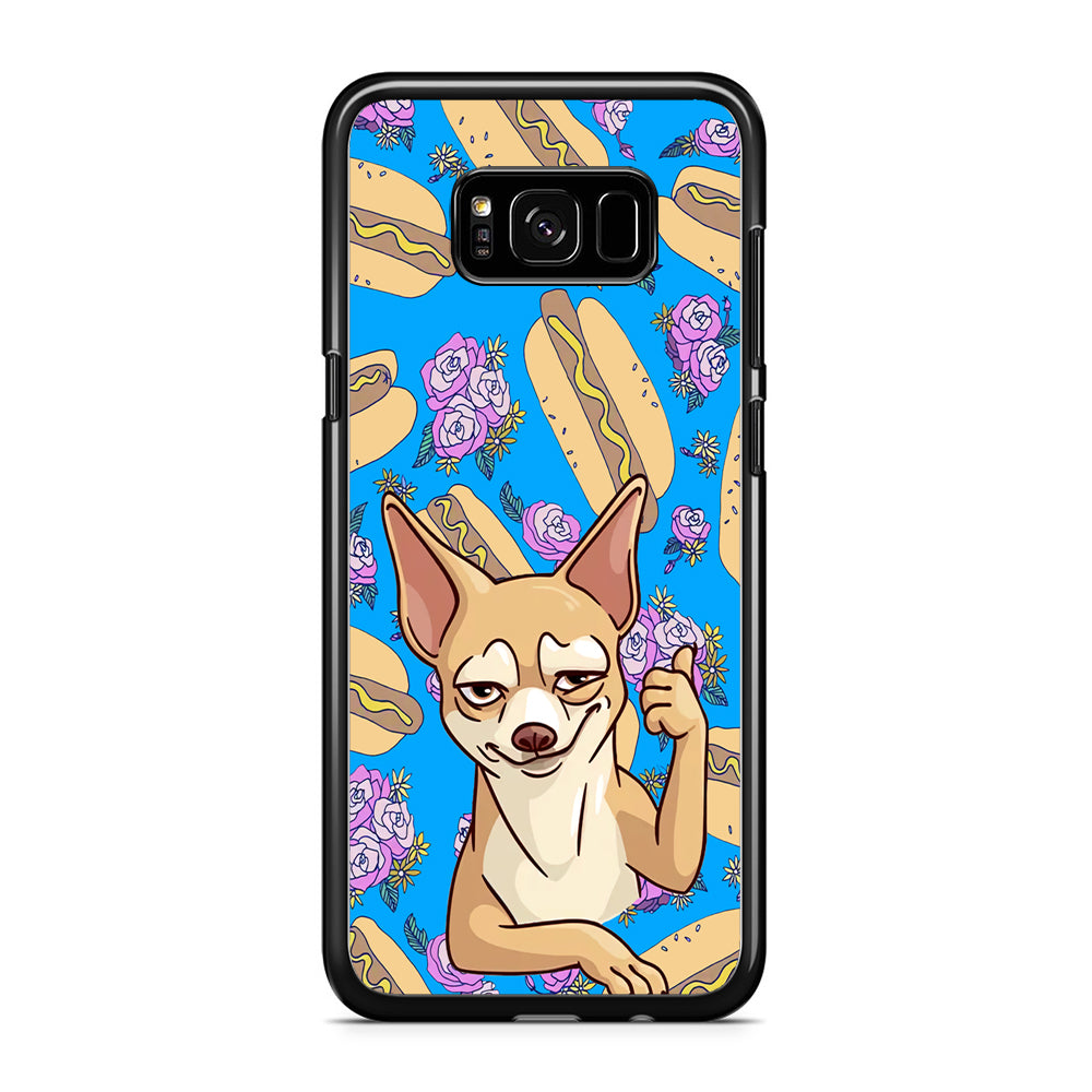 Chihuahua and Hot Dog Bid Samsung Galaxy S8 Plus Case Rubber Black (2D Case)