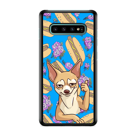 Chihuahua and Hot Dog Bid Samsung Galaxy S10 Case