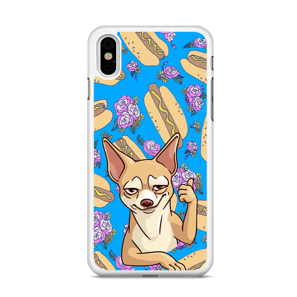 Chihuahua and Hot Dog Bid iPhone X Case