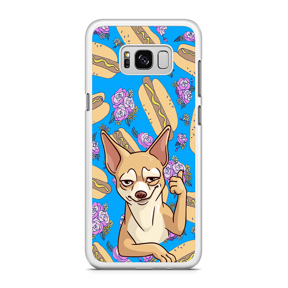 Chihuahua and Hot Dog Bid Samsung Galaxy S8 Plus Case Rubber White (2D Case)