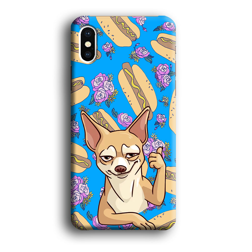 Chihuahua and Hot Dog Bid iPhone X Case