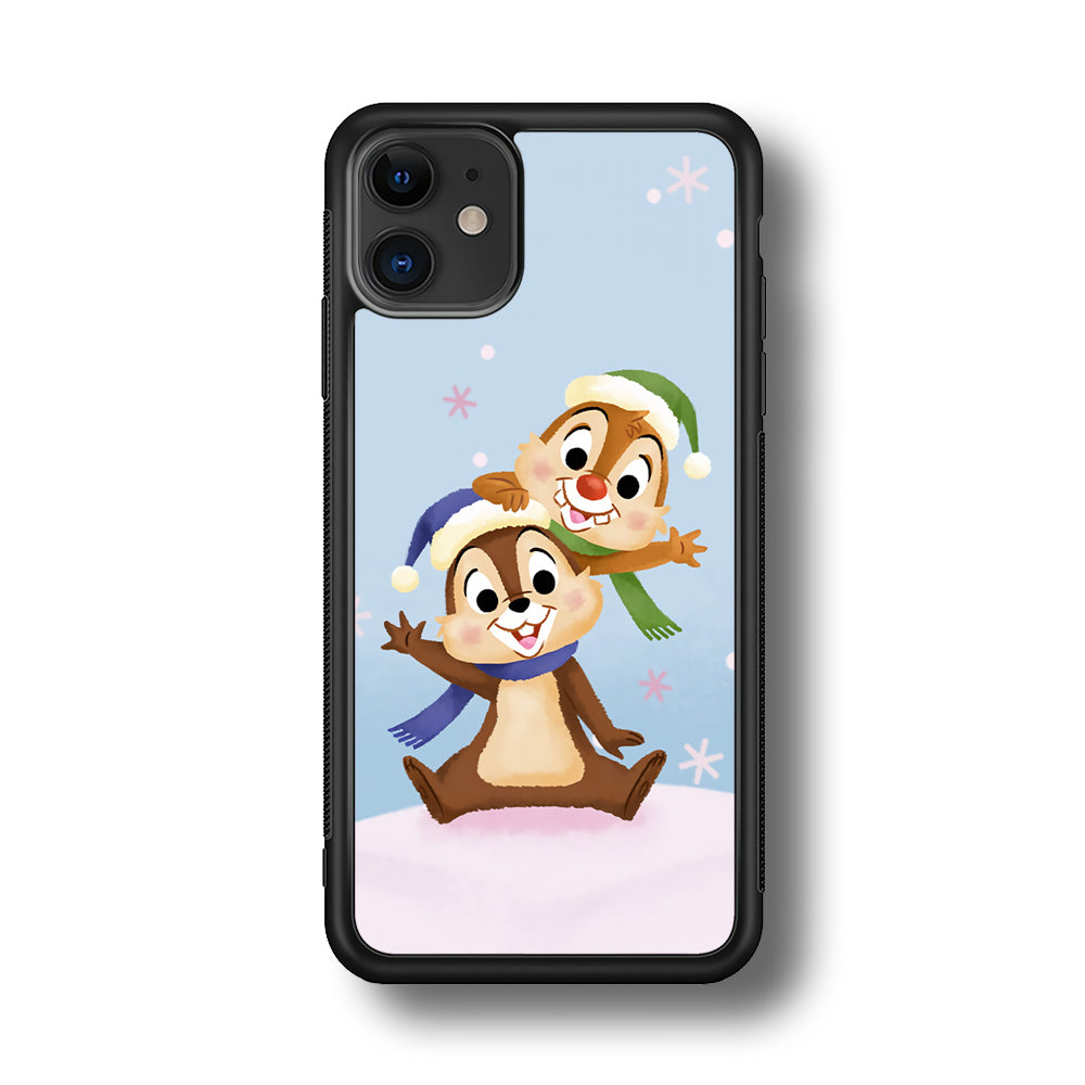 Chip And Dale Happy In Winter iPhone 11 Case