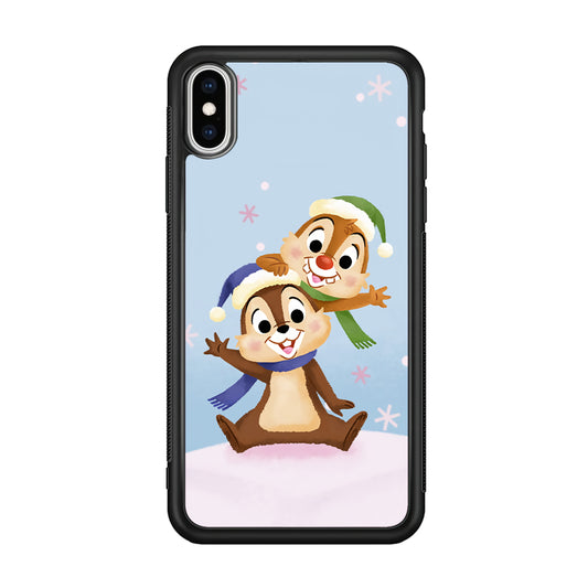 Chip And Dale Happy In Winter iPhone XS Case