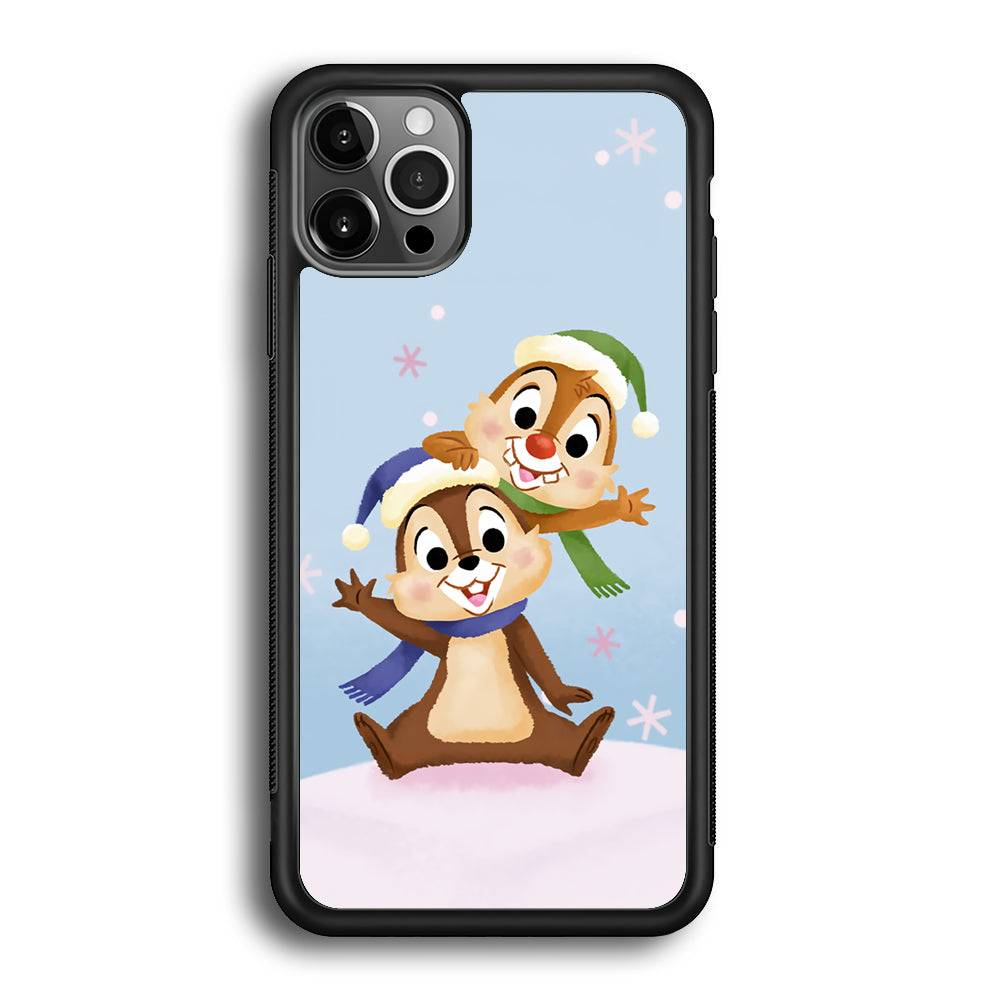Chip And Dale Happy In Winter iPhone 12 Pro Case