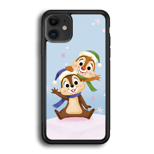 Chip And Dale Happy In Winter iPhone 12 Case