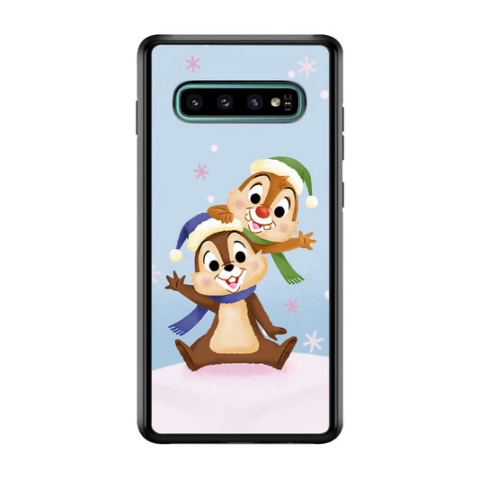 Chip And Dale Happy In Winter Samsung Galaxy S10 Case