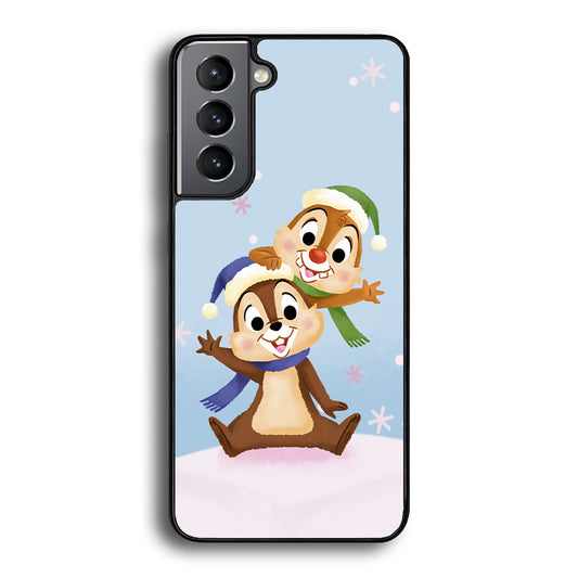 Chip And Dale Happy In Winter Samsung Galaxy S21 Plus Case - Carneyforia
