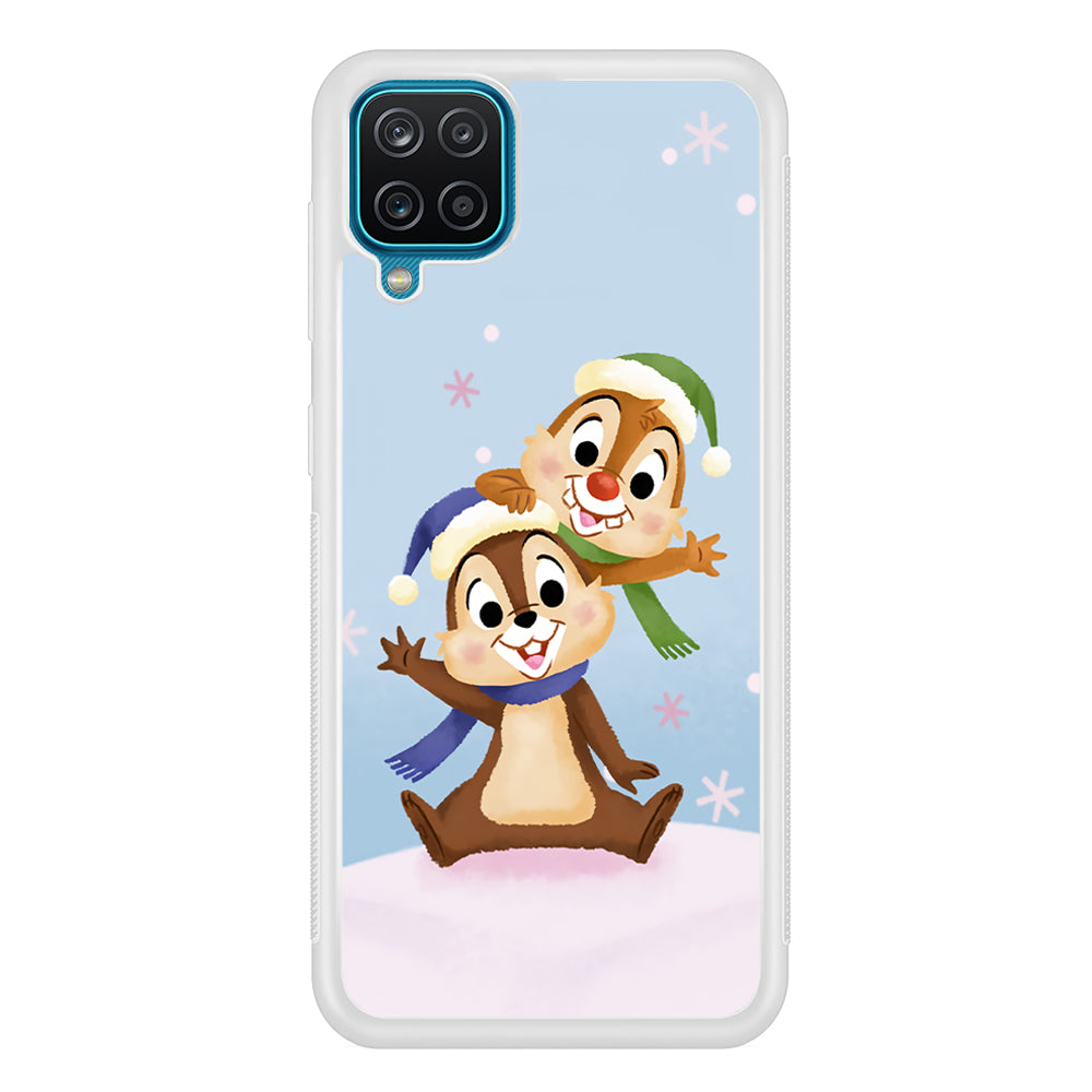 Chip And Dale Happy In Winter Samsung Galaxy A12 Case