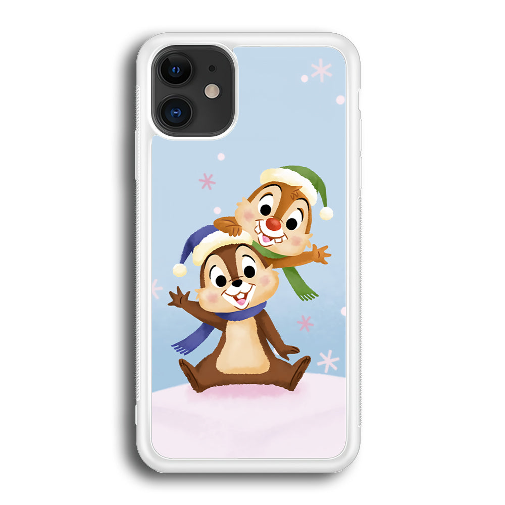 Chip And Dale Happy In Winter iPhone 12 Case