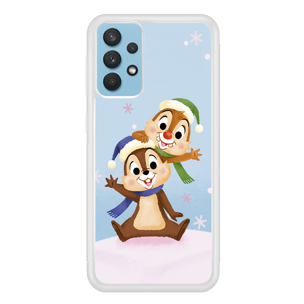 Chip And Dale Happy In Winter Samsung Galaxy A32 Case