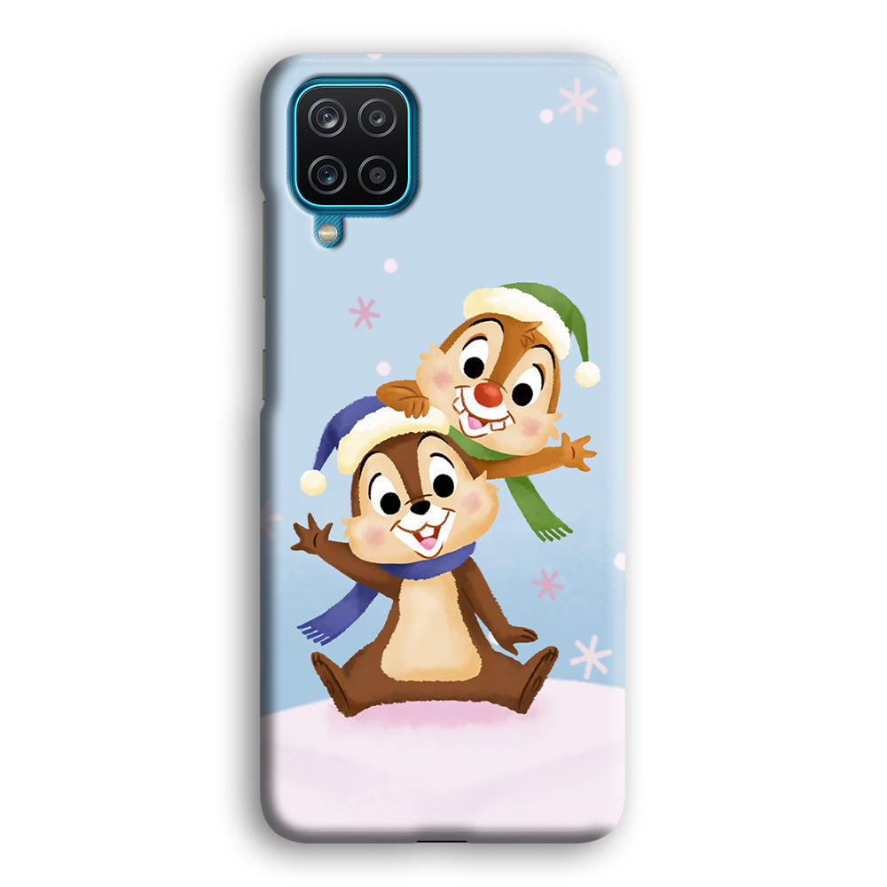 Chip And Dale Happy In Winter Samsung Galaxy A12 Case