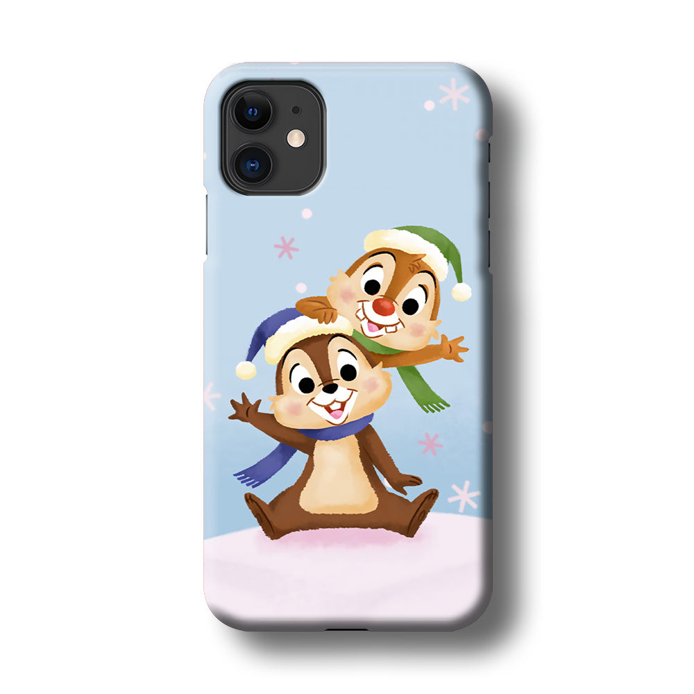 Chip And Dale Happy In Winter iPhone 11 Case