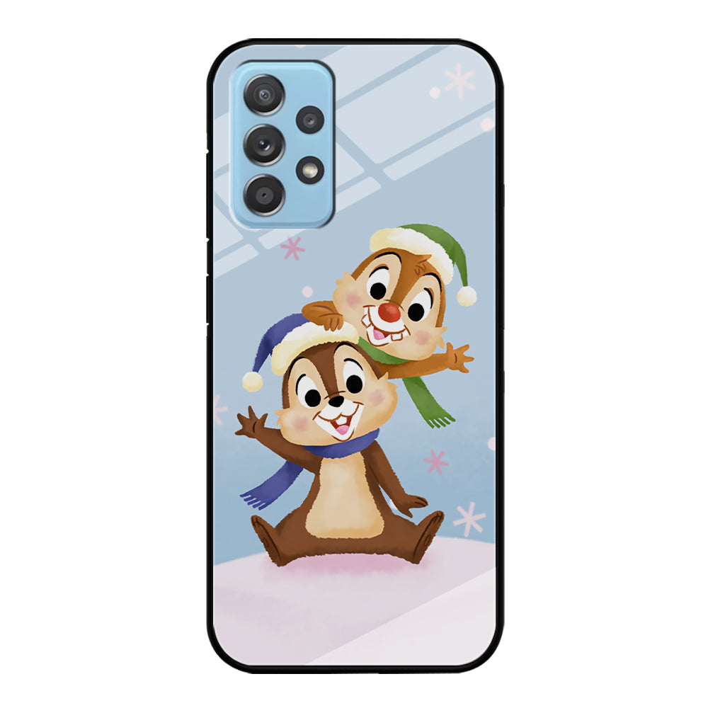 Chip And Dale Happy In Winter Samsung Galaxy A72 Case