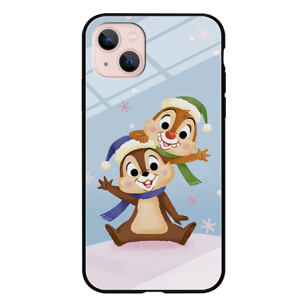 Chip And Dale Happy In Winter iPhone 13 Case