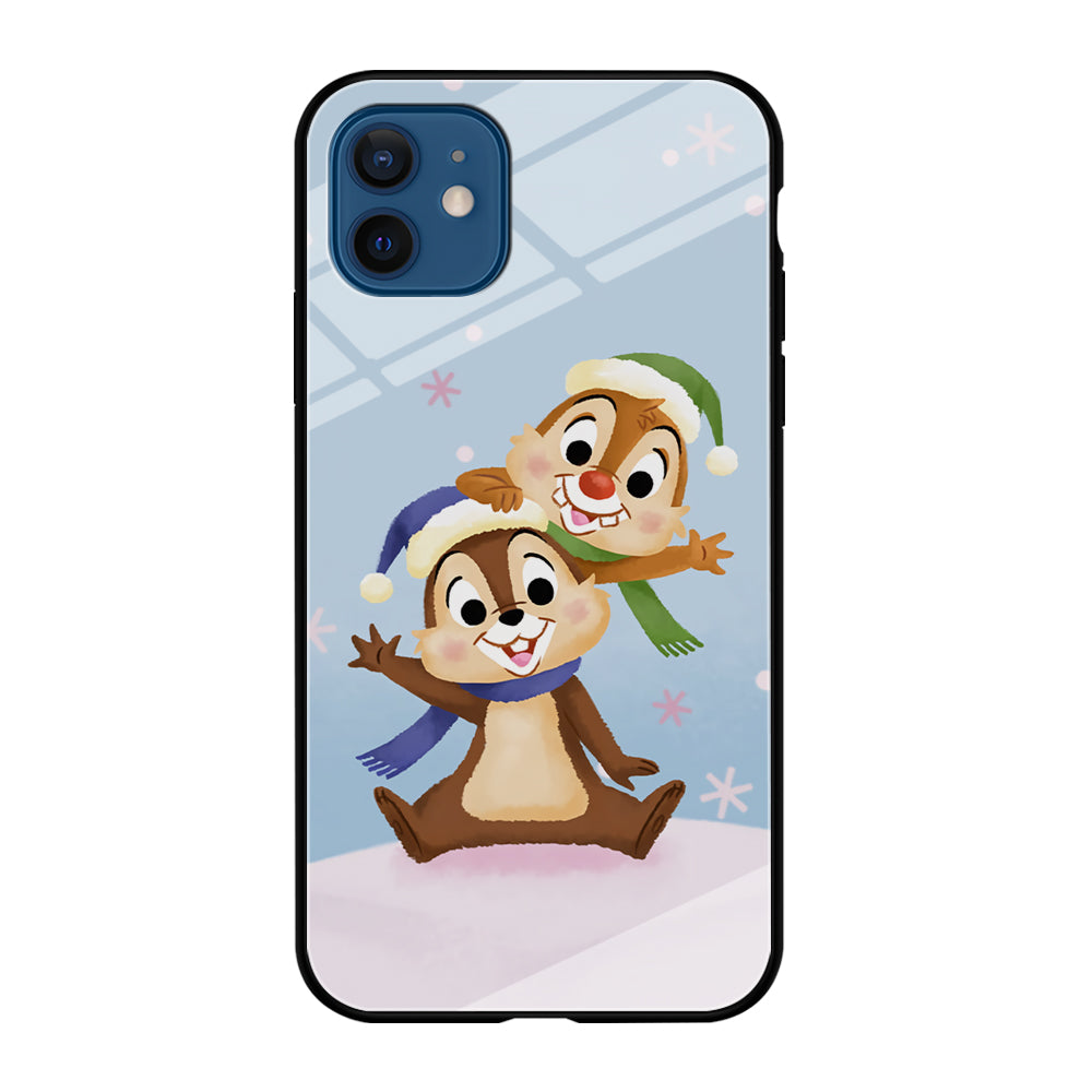 Chip And Dale Happy In Winter iPhone 12 Case