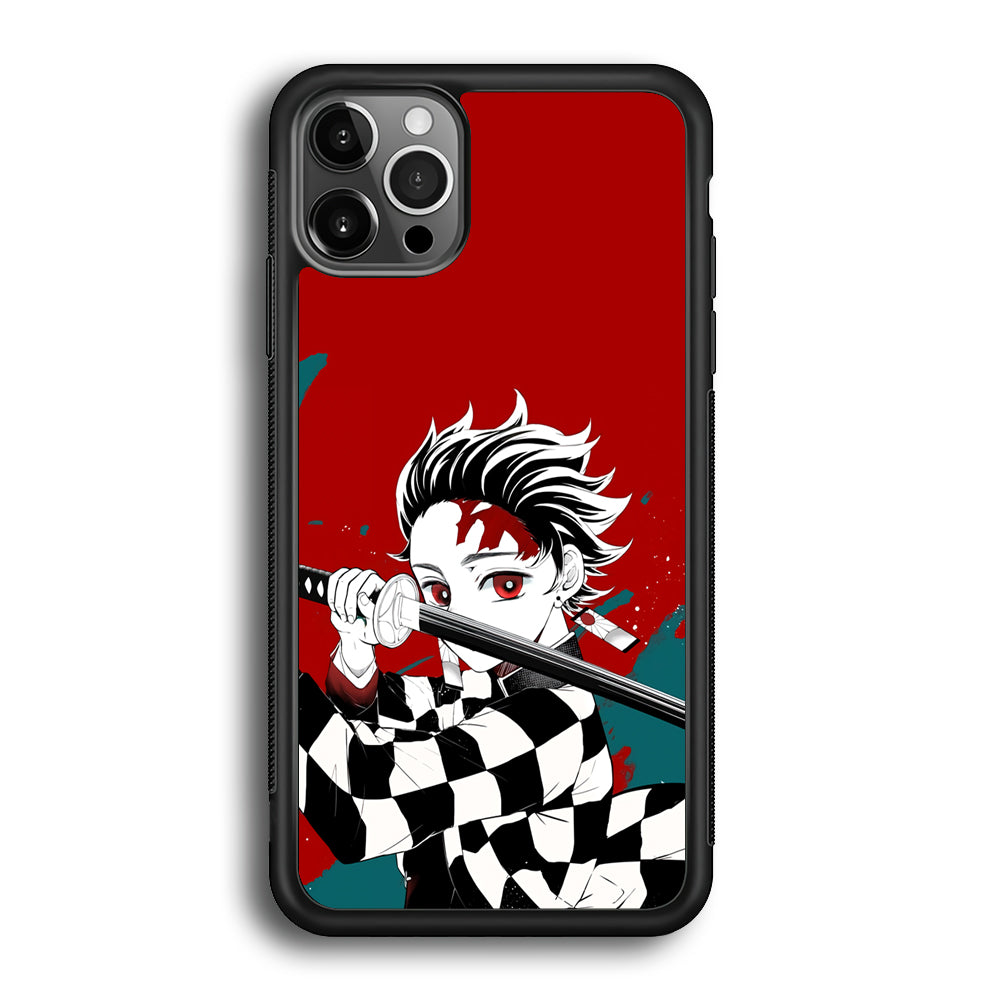 Demon Slayer Deep Blood of Tanjiro iPhone 12 Pro Case