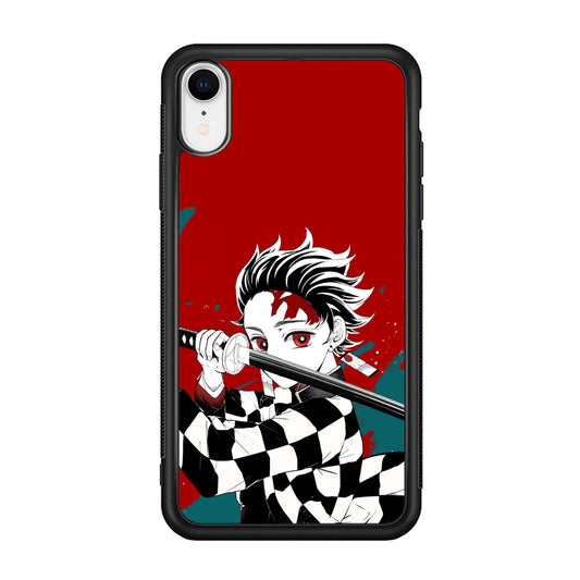 Demon Slayer Deep Blood of Tanjiro iPhone XR Case