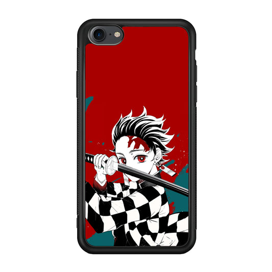 Demon Slayer Deep Blood of Tanjiro iPhone 8 Case