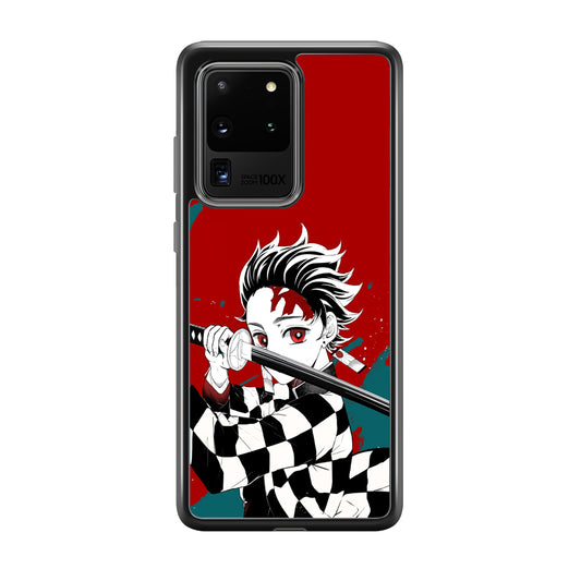Demon Slayer Deep Blood of Tanjiro Samsung Galaxy S20 Ultra Case