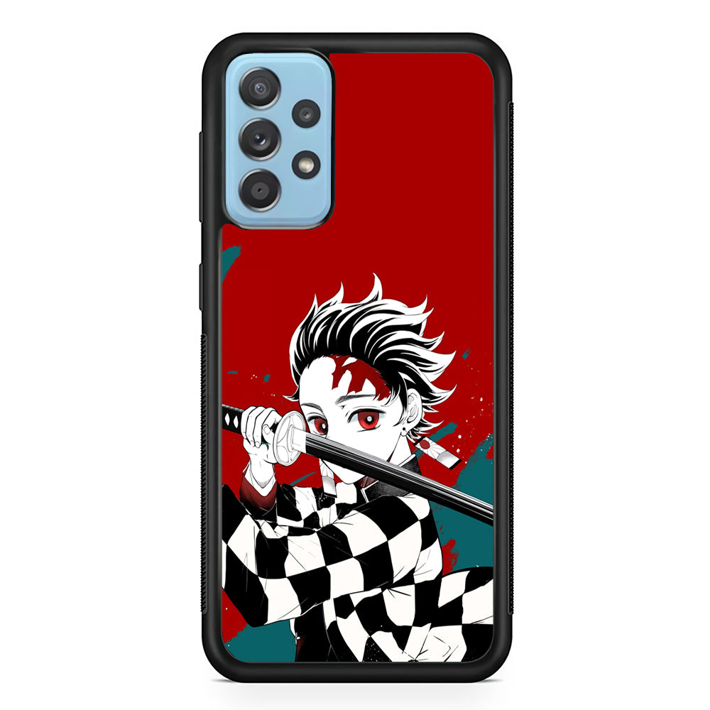 Demon Slayer Deep Blood of Tanjiro Samsung Galaxy A52 Case