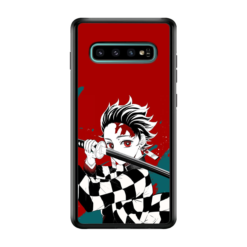 Demon Slayer Deep Blood of Tanjiro Samsung Galaxy S10 Case