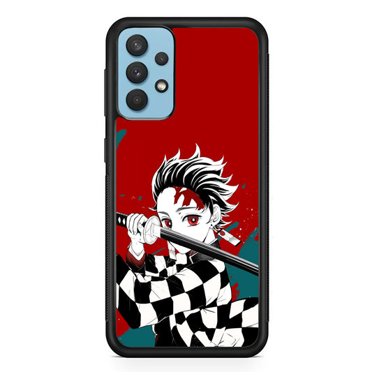 Demon Slayer Deep Blood of Tanjiro Samsung Galaxy A32 Case