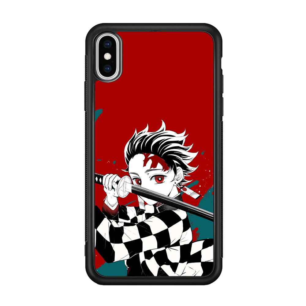 Demon Slayer Deep Blood of Tanjiro iPhone X Case