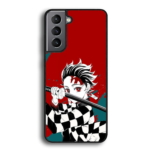 Demon Slayer Deep Blood of Tanjiro Samsung Galaxy S21 Case - Carneyforia