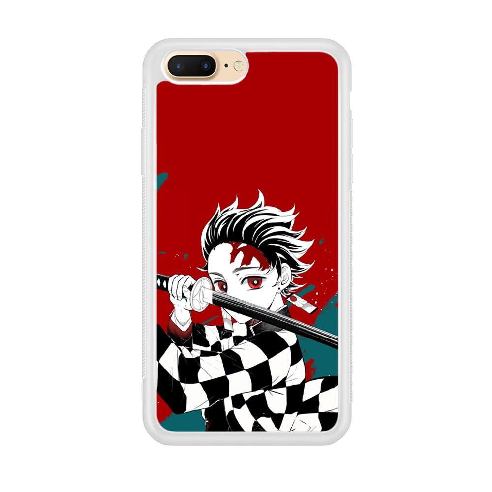 Demon Slayer Deep Blood of Tanjiro iPhone 8 Plus Case