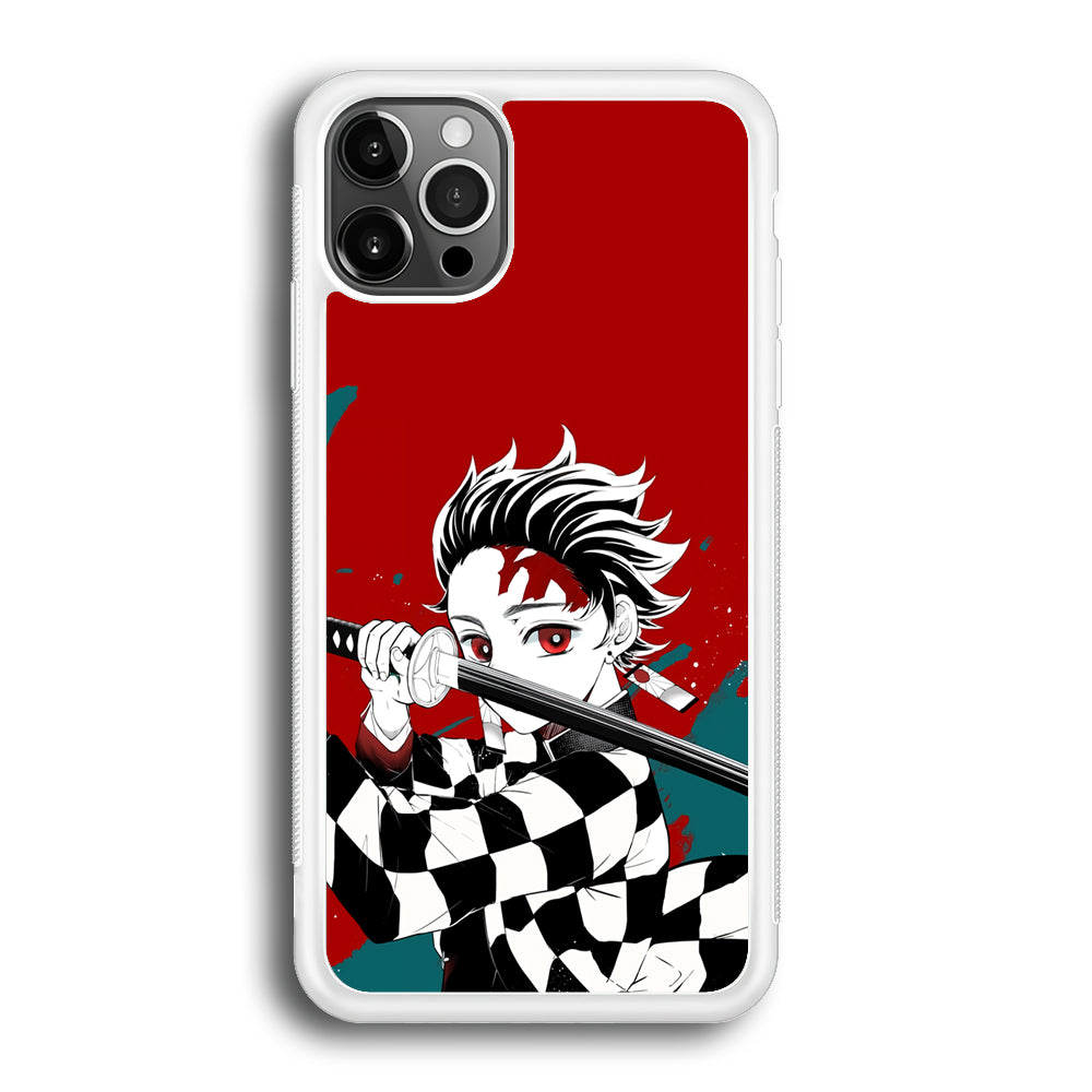 Demon Slayer Deep Blood of Tanjiro iPhone 12 Pro Case