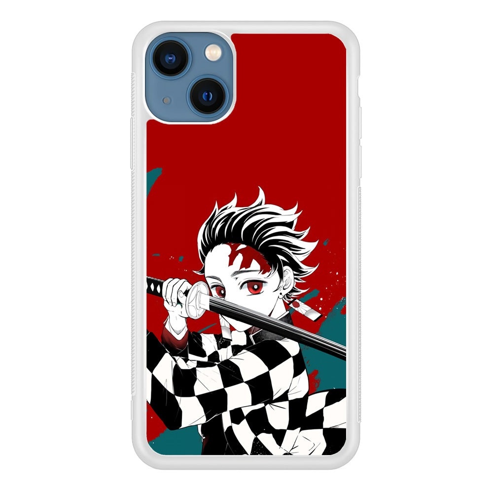 Demon Slayer Deep Blood of Tanjiro iPhone 13 Case