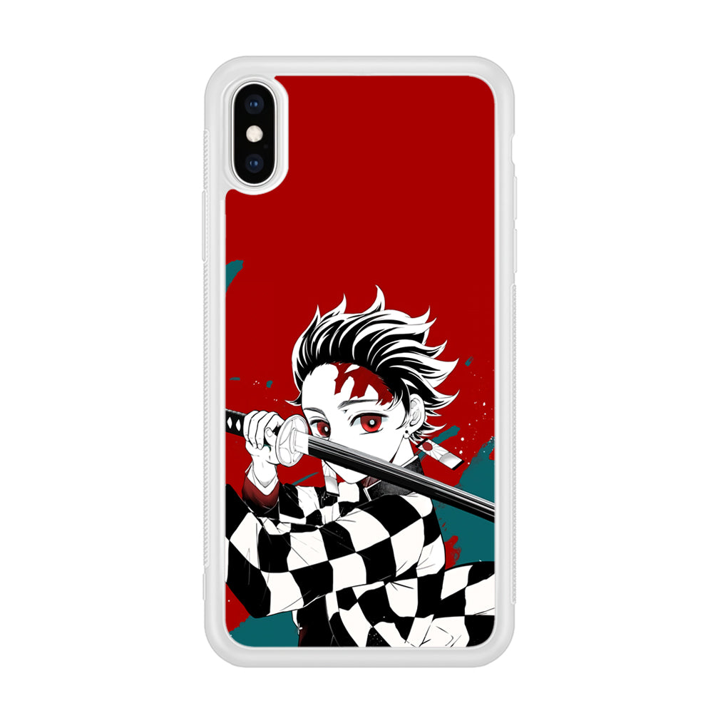 Demon Slayer Deep Blood of Tanjiro iPhone X Case