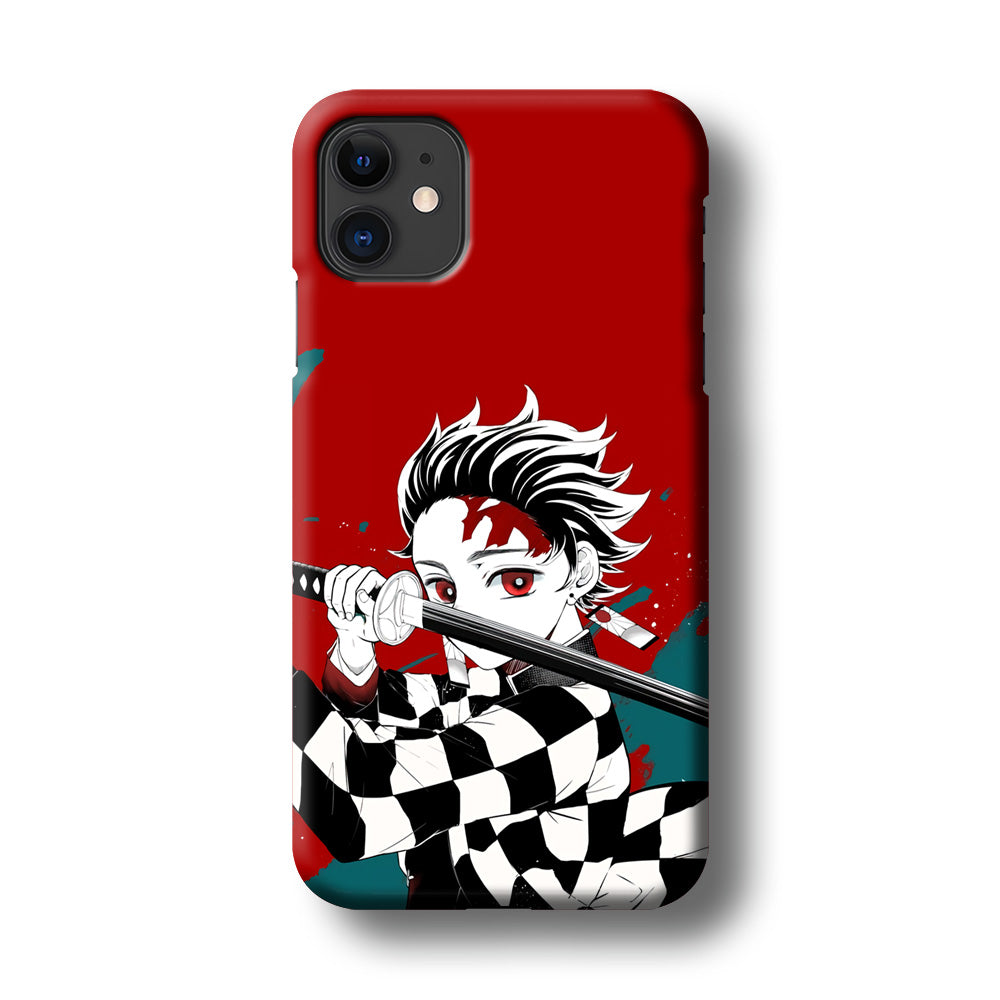 Demon Slayer Deep Blood of Tanjiro iPhone 11 Case