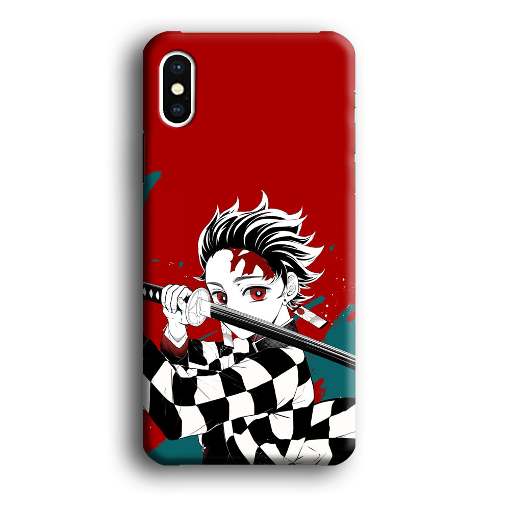 Demon Slayer Deep Blood of Tanjiro iPhone X Case